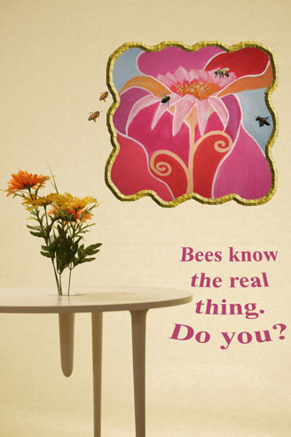on pink flower